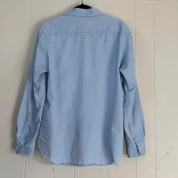 Frank & Eileen Womens Eileen Relax Light Blue Button Up Shirt Size S Coastal - Picture 3 of 13
